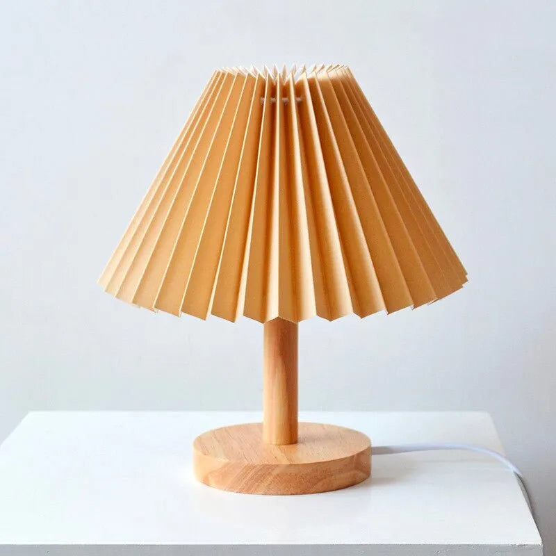Bettlampe Holz Faltbarer Lampenschirm