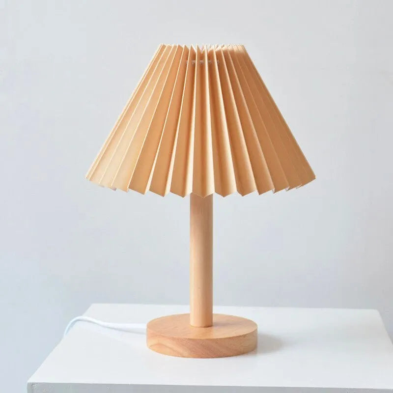 Bettlampe Holz Faltbarer Lampenschirm