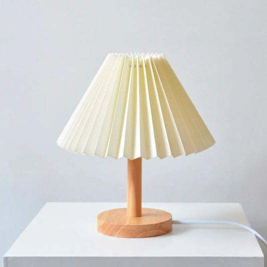 Bettlampe Holz Faltbarer Lampenschirm
