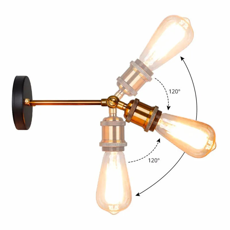 Industrielle Edison Wandleuchte für das Schlafzimmer