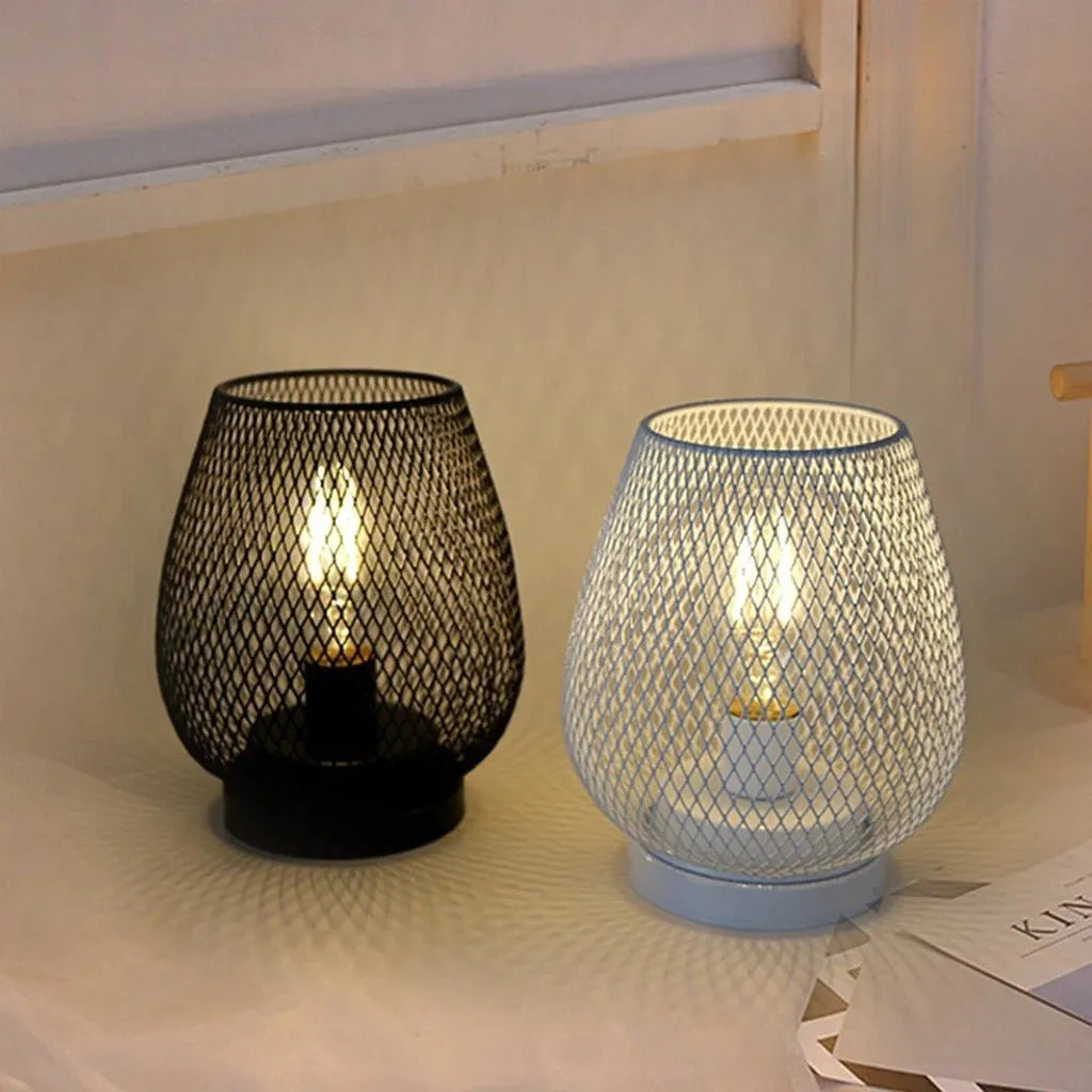 Industrielle Nachttischlampe Käfig