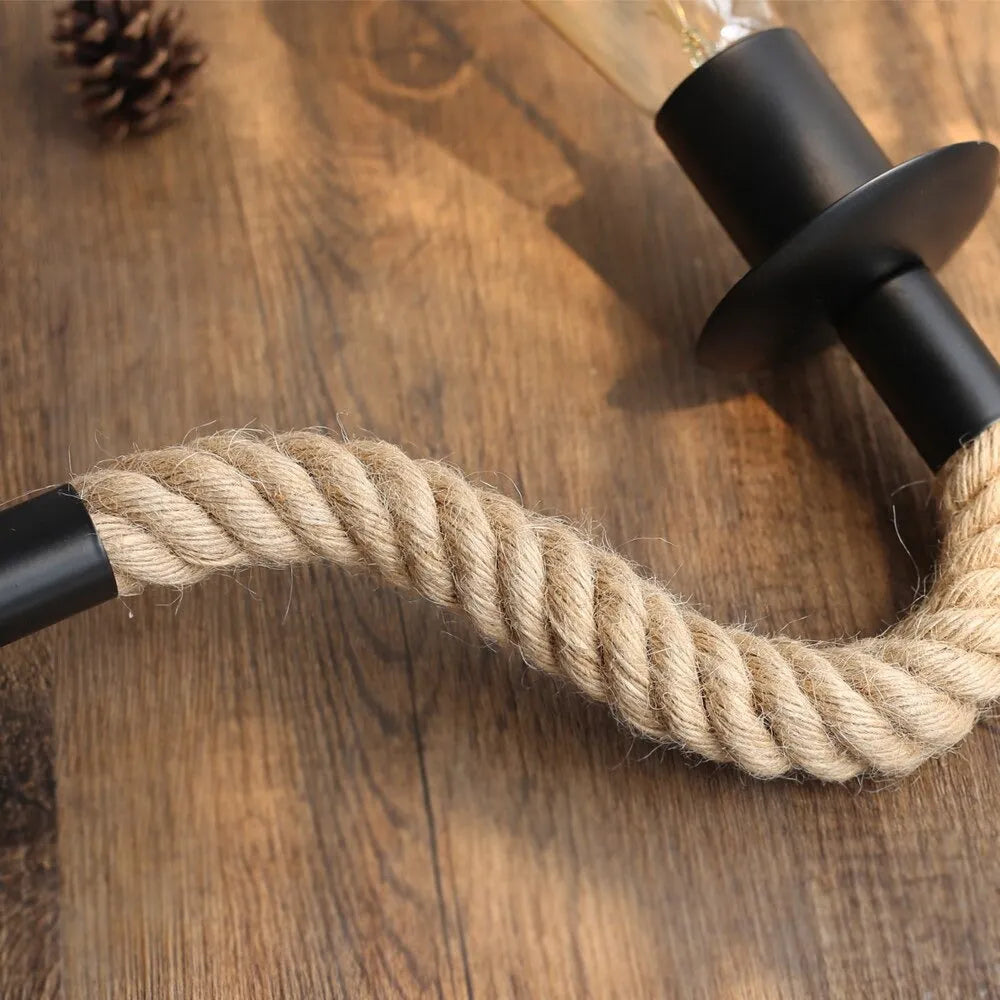 Industrielle Wand-Bettlampe aus Seil
