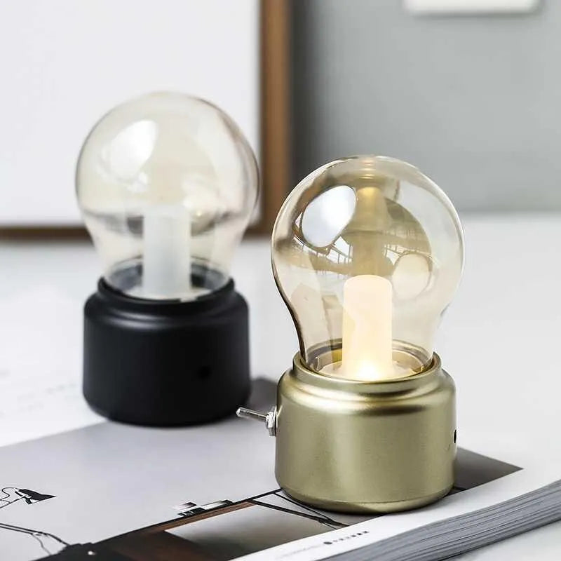 Kabellose Vintage-Nachttischlampe