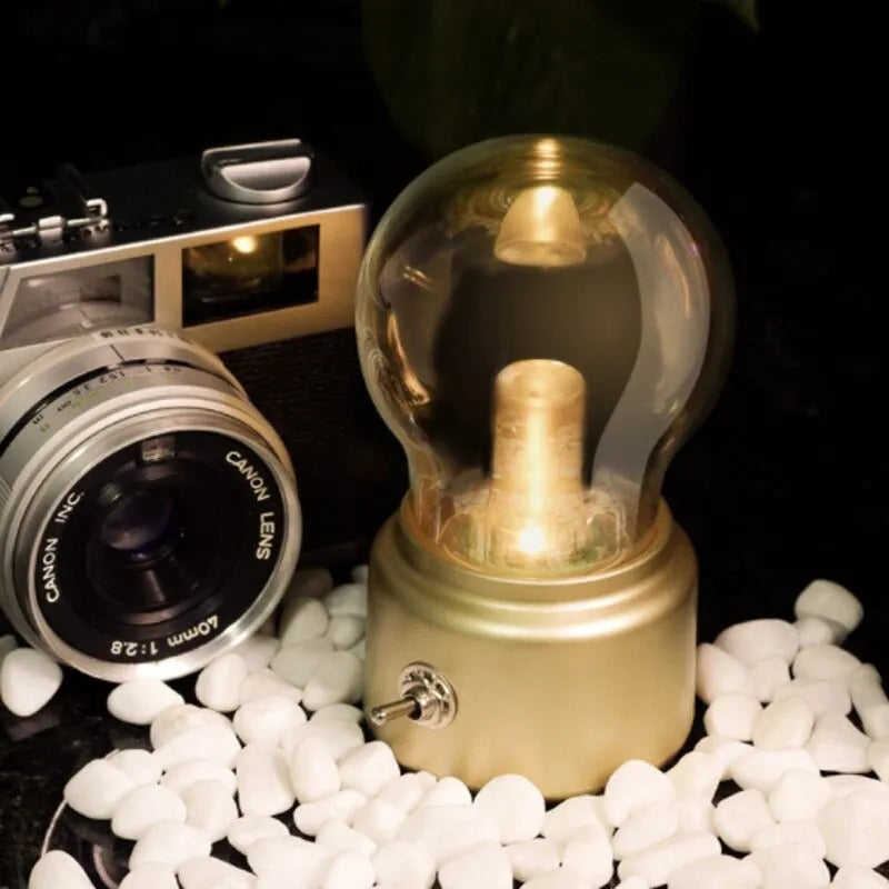 Kabellose Vintage-Nachttischlampe