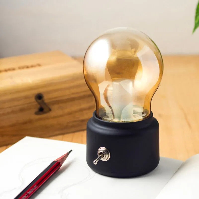 Kabellose Vintage-Nachttischlampe