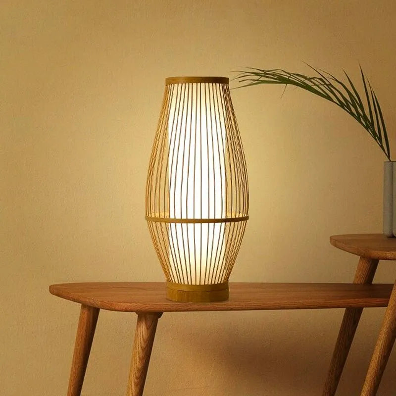 Nachttischlampe Bambus Laterne