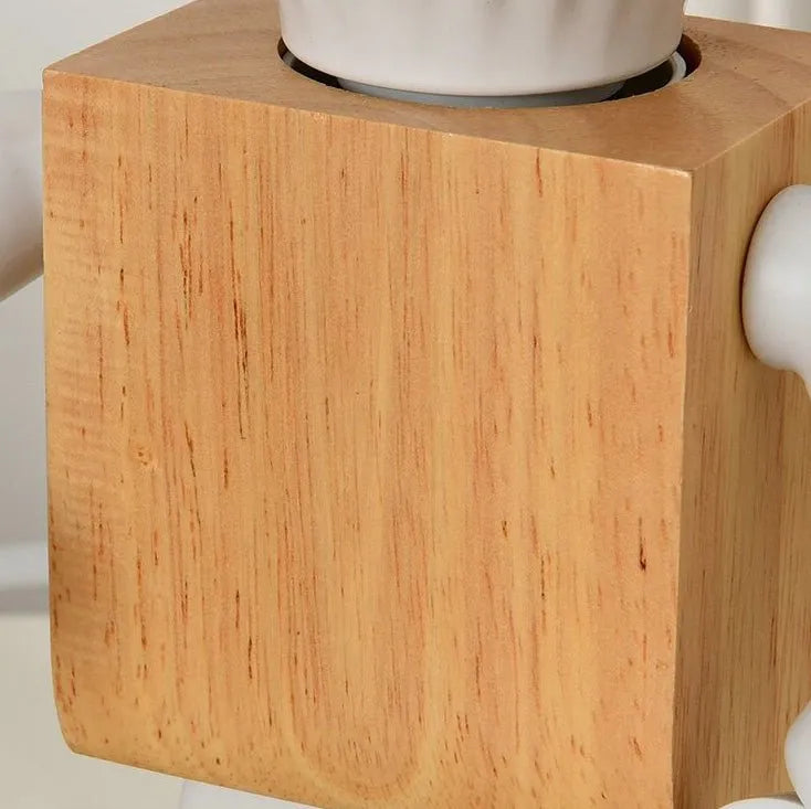 Nachttischlampe Holz Humanoid