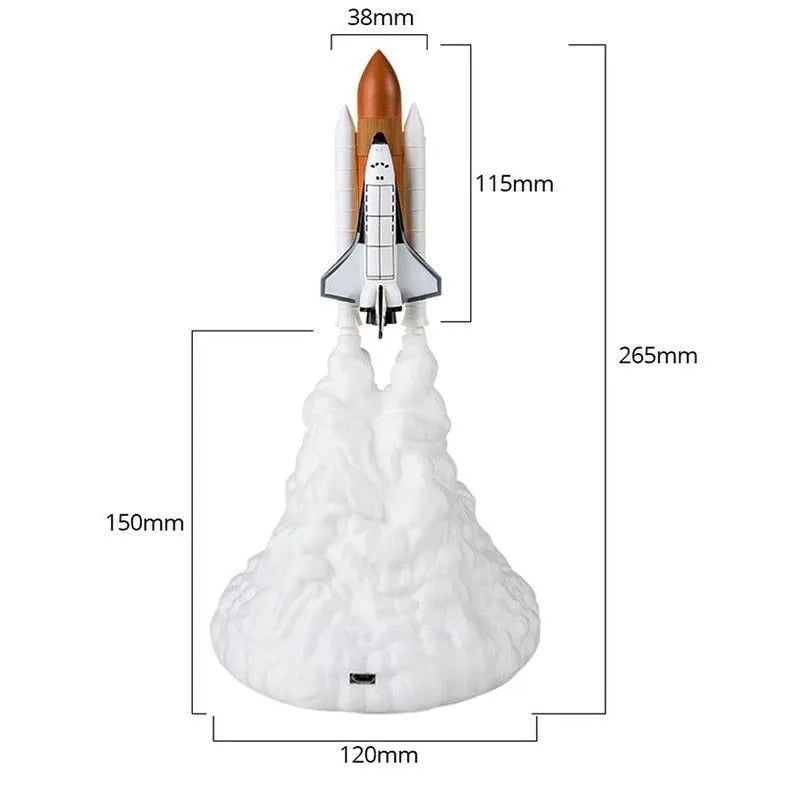 Nachttischlampe Kinder Rakete beim Starten