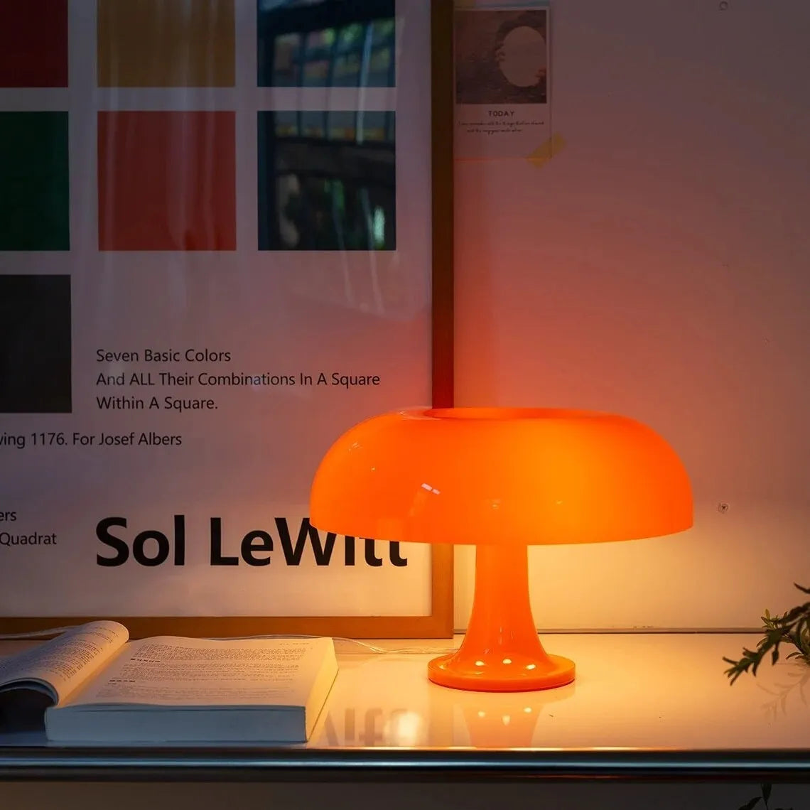 Vintage Nachttischlampe in Pilzform