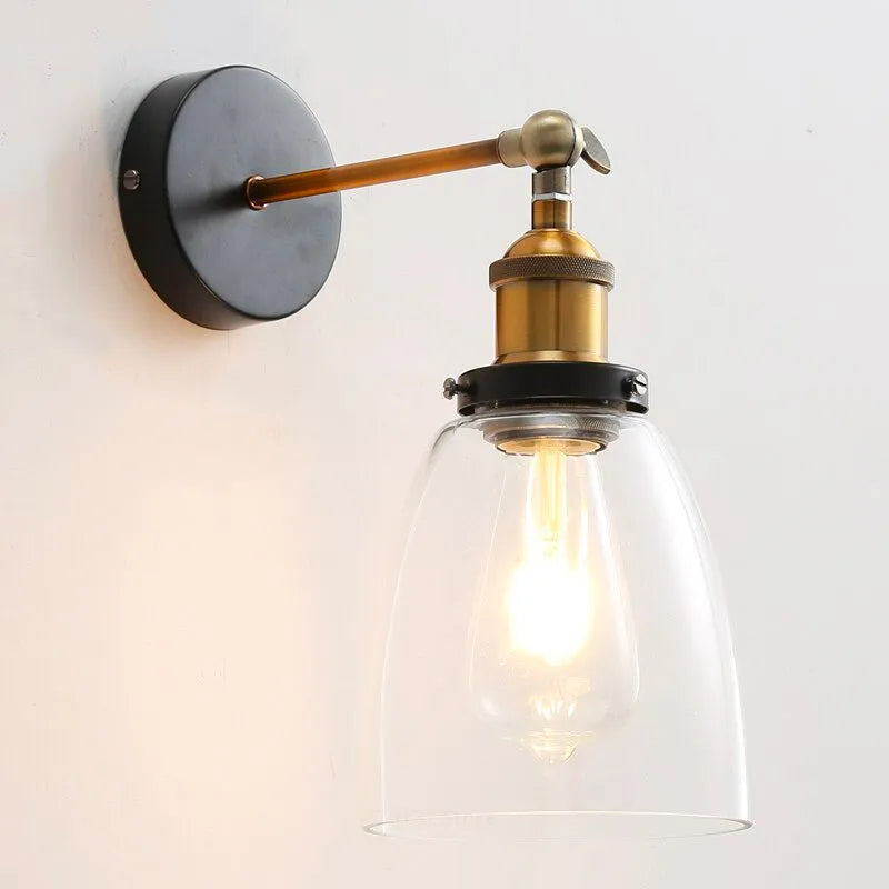Vintage Wandleuchte aus Glas