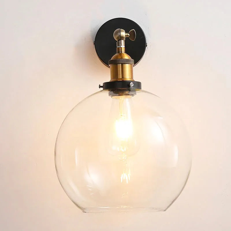 Vintage Wandleuchte aus Glas