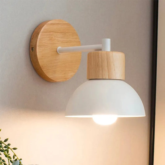 Wandleuchte Nachttischlampe Retro Holz