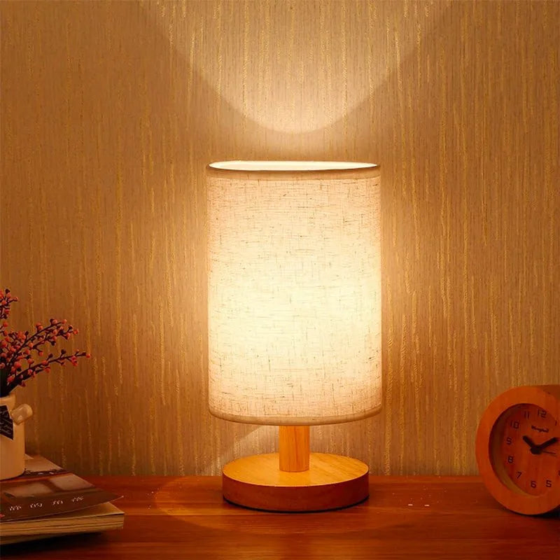 Nachttischlampe Skandinavisches Holz