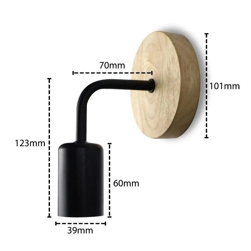 Wandleuchte Holz und Schwarz/Weiß